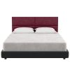 Jaxx Panelist Modern Padded Headboard – Set of 4 Wall Mounted Panels (Each 11.25" x 30") - Queen, Vino Red Microvelvet