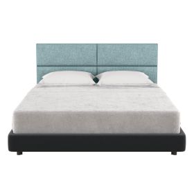 Jaxx Panelist Modern Padded Headboard – Set of 4 Wall Mounted Panels (Each 11.25" x 30") - Queen, Surf Turquoise Microvelvet
