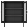 Metal Storage Cabinet with Mesh Doors, Liquor Cabinet with Adjustable Shelves for Kitchen, Living Room, Home Office, Black