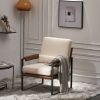 Single Iron Frame Chair Soft Cover Beige Brown Honeycomb Leather Armrest Frame Indoor Leisure Chair