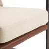 Single Iron Frame Chair Soft Cover Beige Brown Honeycomb Leather Armrest Frame Indoor Leisure Chair