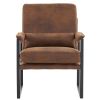 Single Iron Frame Chair Orange Bronzing Cloth Indoor Leisure Chair