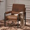 Single Iron Frame Chair Orange Bronzing Cloth Indoor Leisure Chair