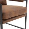Single Iron Frame Chair Orange Bronzing Cloth Indoor Leisure Chair
