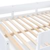 Full Size Loft Bed with Desk and Shelf - White