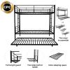 Twin Over Twin Metal Bunk Bed Frame with Trundle(Upgrade reinforcement version)