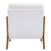 Oak Armrest Oak Upholstered Teddy Velvet Single Lounge Chair Indoor Lounge Chair Off-White