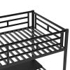 Metal Loft Bed Frame with Desk;  No Box Spring Needed; Twin