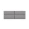 Jaxx Panelist Modern Padded Headboard – Set of 4 Wall Mounted Panels (Each 11.25" x 30") - Queen, Mouse Grey Microvelvet
