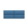 Jaxx Panelist Modern Padded Headboard – Set of 4 Wall Mounted Panels (Each 11.25" x 30") - Queen, Petrol Blue Microvelvet