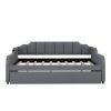 Full Size Upholstery Daybed with Trundle and USB Charging Design; Trundle can be flat or erected