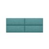 Jaxx Panelist Modern Padded Headboard – Set of 4 Wall Mounted Panels (Each 11.25" x 30") - Queen, Surf Turquoise Microvelvet