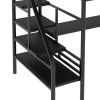 Metal Loft Bed Frame with Desk;  No Box Spring Needed; Twin