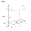 House Bed Frame Twin Size ;  Kids Bed Frame Metal Platform Bed Floor Bed for Kids Boys Girls No Box Spring Needed