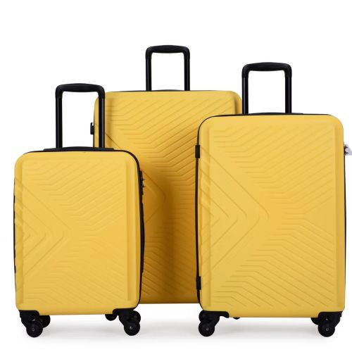 3 Piece Luggage Sets ABS Lightweight Suitcase with Two Hooks;  Spinner Wheels;  TSA Lock;  (20/24/28)
