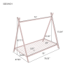 House Bed Tent Bed Frame Twin Size Metal Floor Play House Bed with Slat for Kids Girls Boys , No Box Spring Needed
