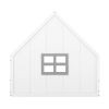 Full Size Wood House Bed with Window and Fence