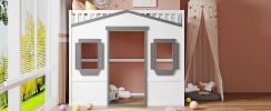 Twin Size House Loft Bed With Ladder