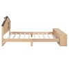 Full Size House Platform Bed with LED Lights and Storage
