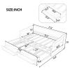 Wooden Daybed with Trundle Bed and Two Storage Drawers , Extendable Bed Daybed,Sofa Bed with Two Drawers