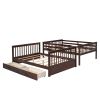 Full-Over-Full Bunk Bed with Ladders and Two Storage Drawers