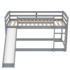 Twin over Twin Bunk Bed with Convertible Slide and Ladder