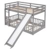 Twin Over Twin Bunk Bed with Slide and Ladder