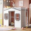 Twin Size House Loft Bed With Ladder
