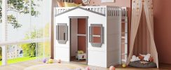 Twin Size House Loft Bed With Ladder