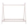 House Bed Tent Bed Frame Twin Size Metal Floor Play House Bed with Slat for Kids Girls Boys , No Box Spring Needed