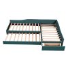 Upholstered Double Twin Size Daybed with Trundle and Drawer