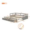 Wooden Daybed with Trundle Bed and Two Storage Drawers , Extendable Bed Daybed,Sofa Bed for Bedroom Living Room
