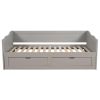 Wooden Daybed with Trundle Bed and Two Storage Drawers , Extendable Bed Daybed,Sofa Bed with Two Drawers