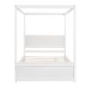 Wood Canopy Bed with Trundle Bed ; Full Size Canopy Platform bed With Support Slats .No Box Spring Needed