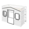 Twin Size House Loft Bed With Ladder