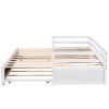 Twin or Double Twin Daybed with Trundle,White