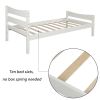 Twin Size Wood Platform Bed with Headboard and Wooden Slat Support