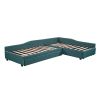 Upholstered Double Twin Size Daybed with Trundle and Drawer