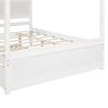 Wood Canopy Bed with Trundle Bed ; Full Size Canopy Platform bed With Support Slats .No Box Spring Needed