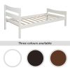 Twin Size Wood Platform Bed with Headboard and Wooden Slat Support
