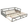 Wooden Daybed with Trundle Bed and Two Storage Drawers , Extendable Bed Daybed,Sofa Bed for Bedroom Living Room