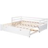 Twin or Double Twin Daybed with Trundle,White