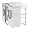 Twin Size House Loft Bed With Ladder